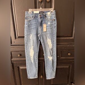 Judy Blue Blue Distressed High waisted Jeans 5/27 New with tags